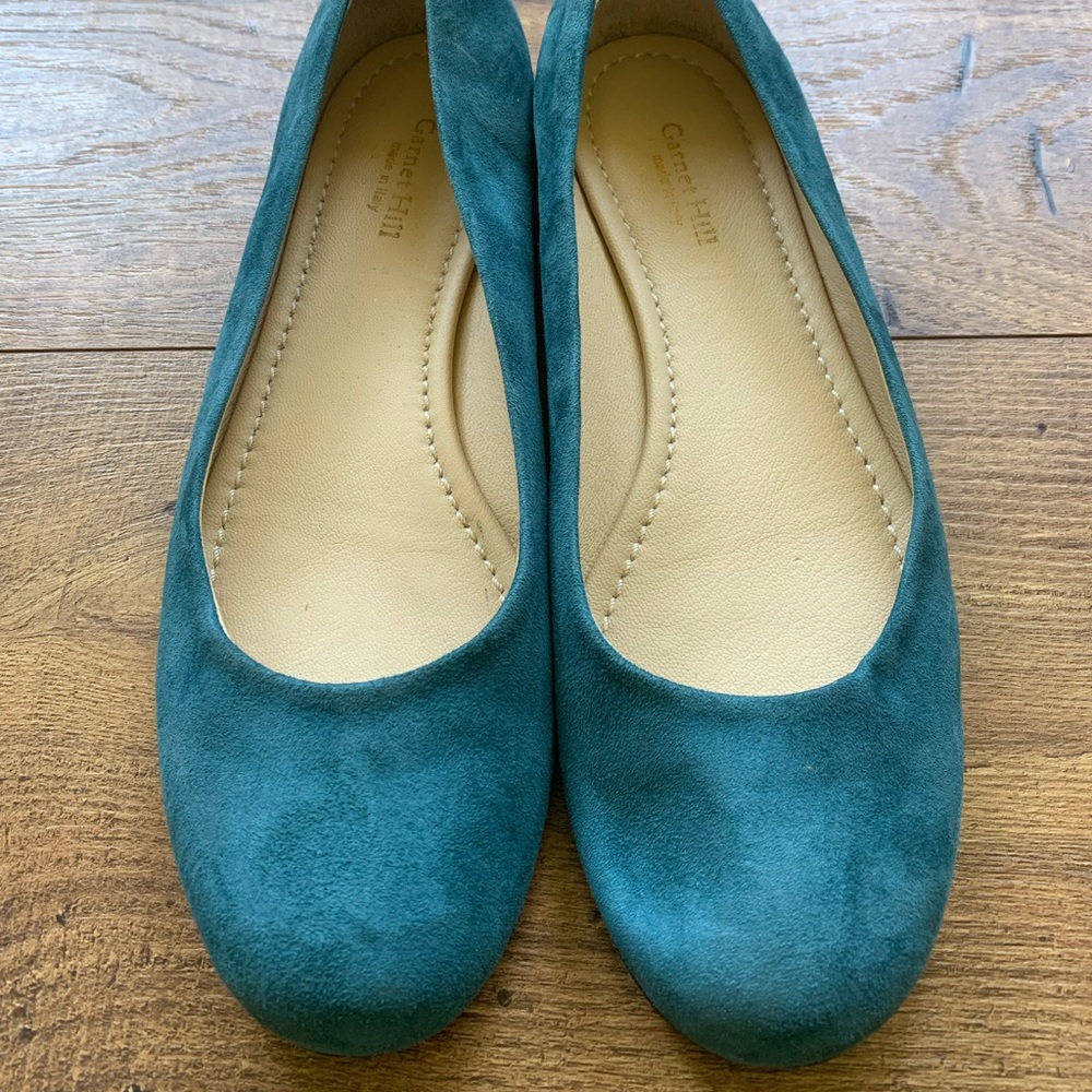 Garnet Hill suede flats made in Italy